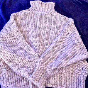 Super chunky beige heavyweight knit sweater.